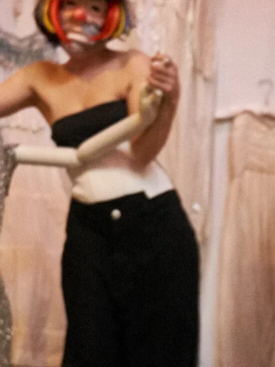 Late 80s Early 90s Black and White Liza Bruce Body Suit
